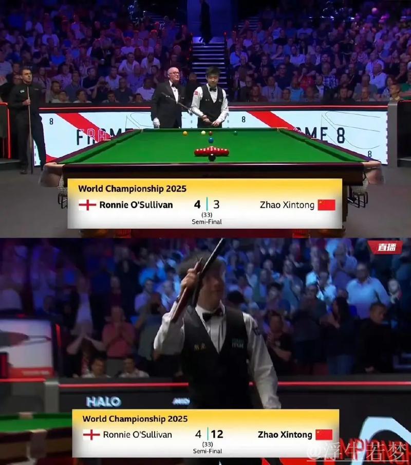 奥沙利文对阵赵心童：斯诺克世锦赛半决赛争锋